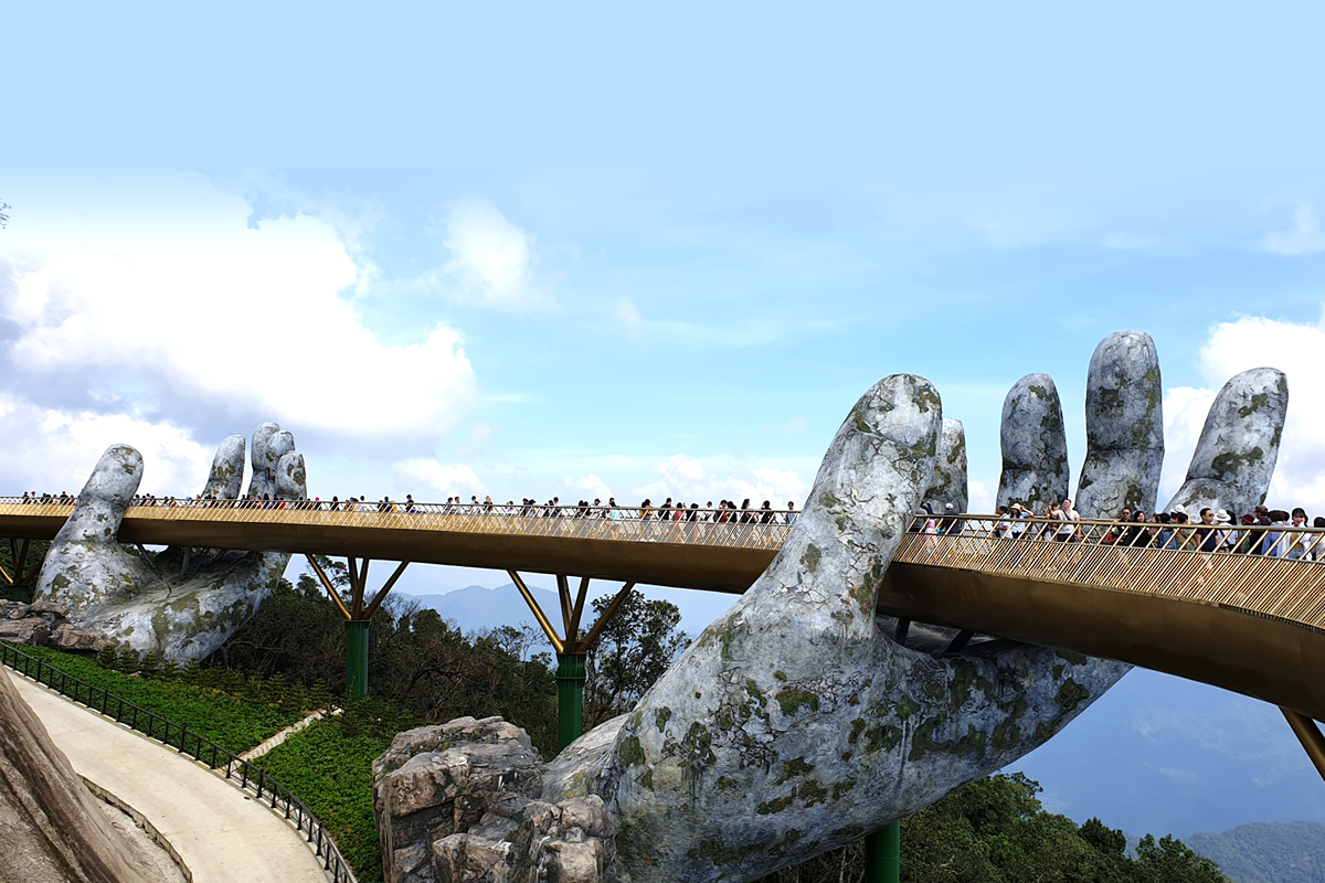 Cau Vang, The Golden Bridge, Pedestrian Bridge, Da