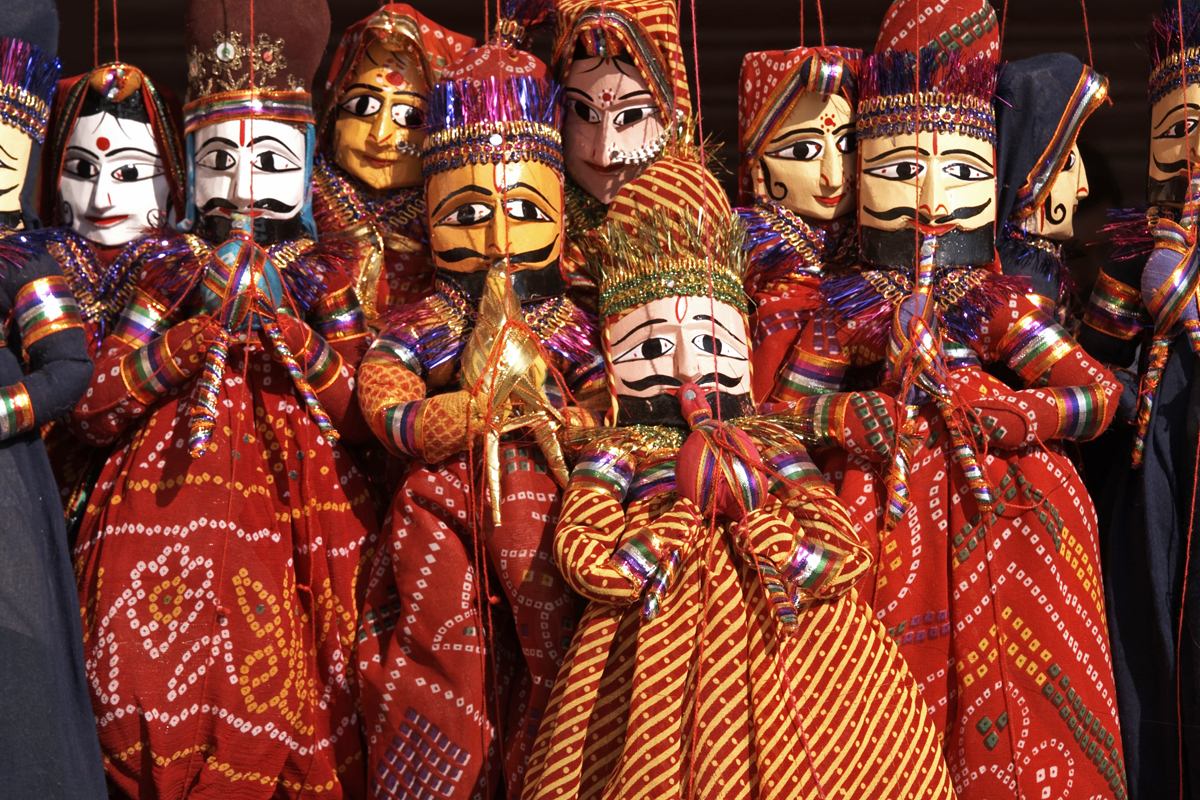 Group of Puppets, Musical Instruments, Jaipur, Raj